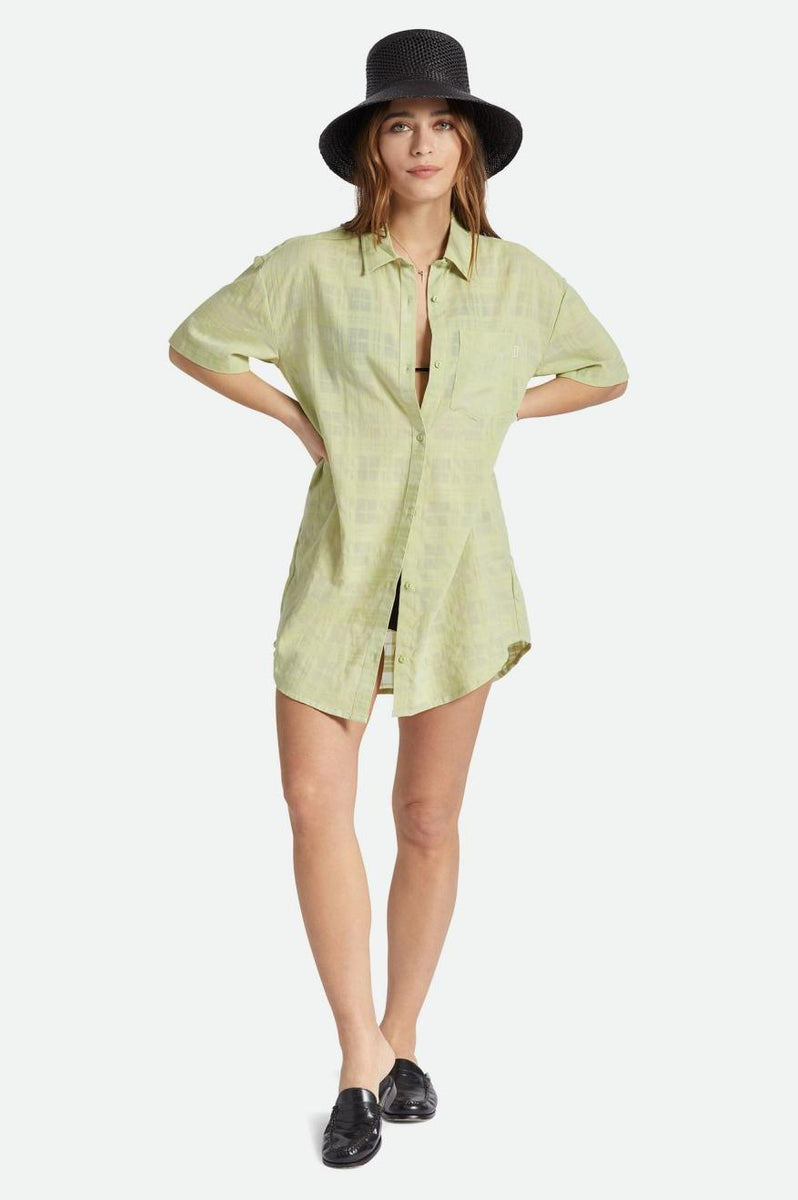 Leon S/S Overshirt Dress - Pear – Brixton