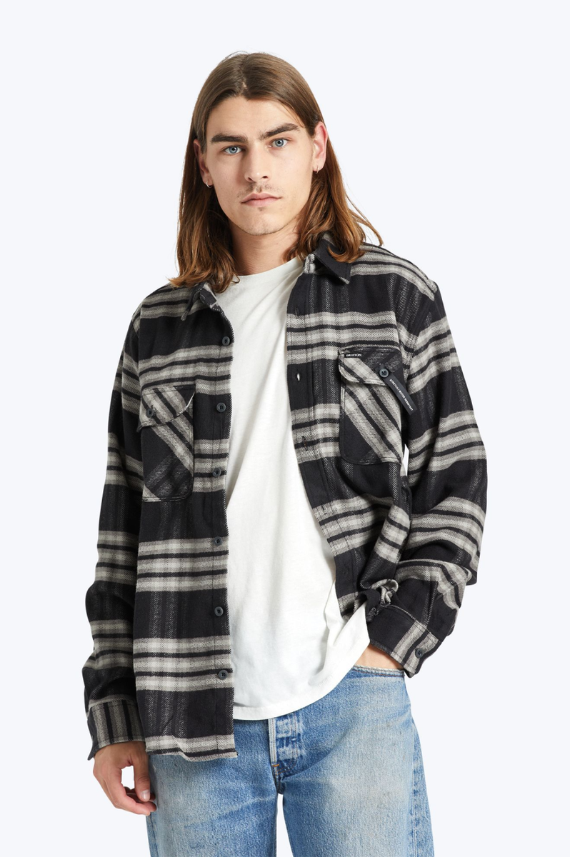 Bowery Stretch Water Resistant Flannel - Black/Charcoal – Brixton