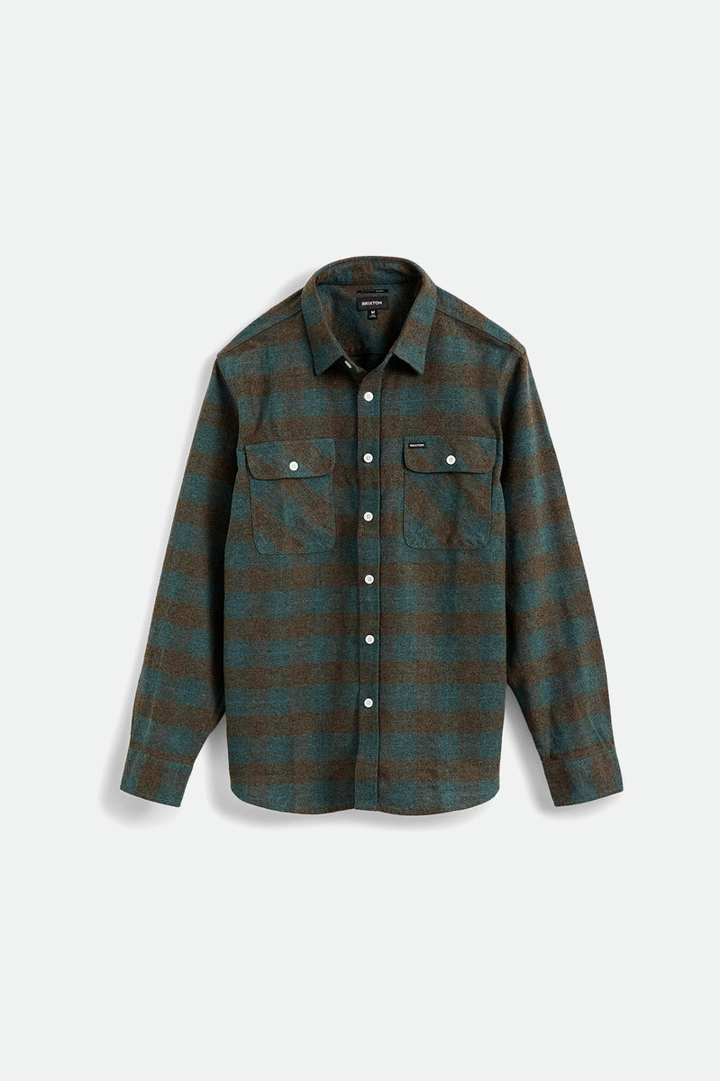 Men's Bowery Long-Sleeve Flannel - Ocean – Brixton