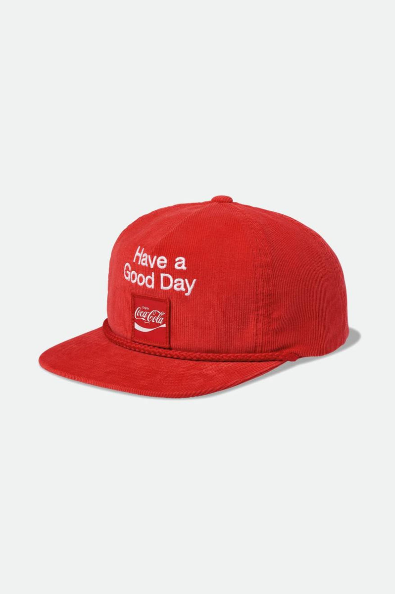 Unisex Coca-Cola Good Day High Profile Cap in Coke Red