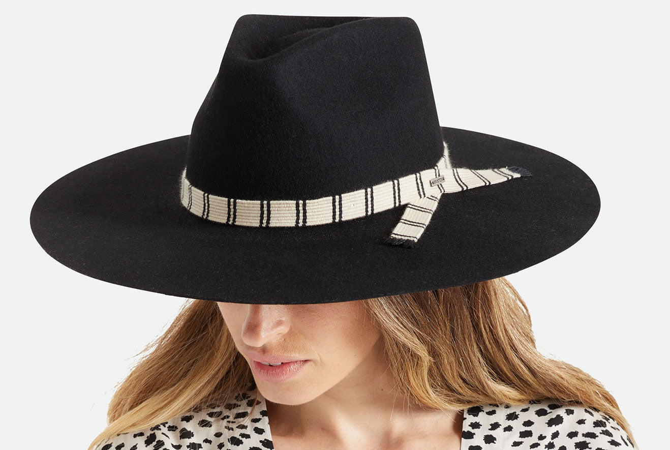 Ladies wide brim fedora hats on sale