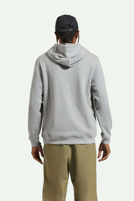 
       Men&#39;s Back Fit Image | Varsity Broken In Hoodie - Heather Grey
     