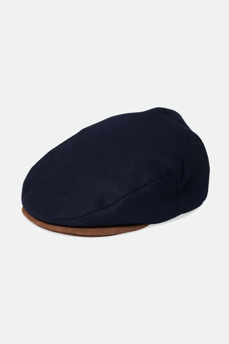 
       Brixton Hooligan Baggy Reserve Melton Wool Driver Cap - Washed Navy/Light Brown
     