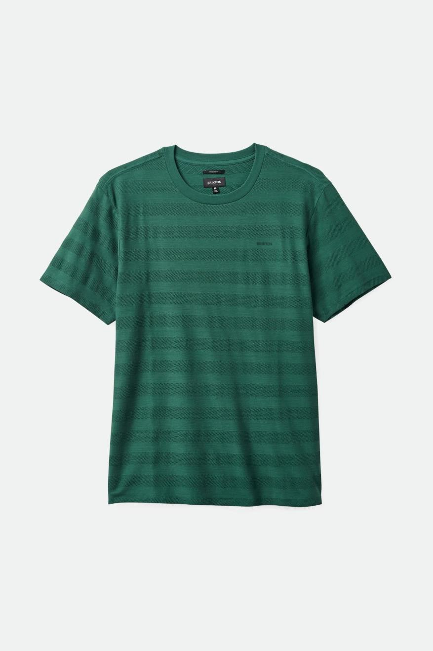 
       Brixton The City Jacquard Stripe S/S Tee - Trekking Green
     