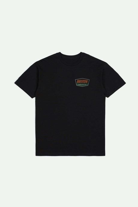 
       Brixton Men&#39;s Regal S/S Standard T-Shirt - Black/Rust | Main
     