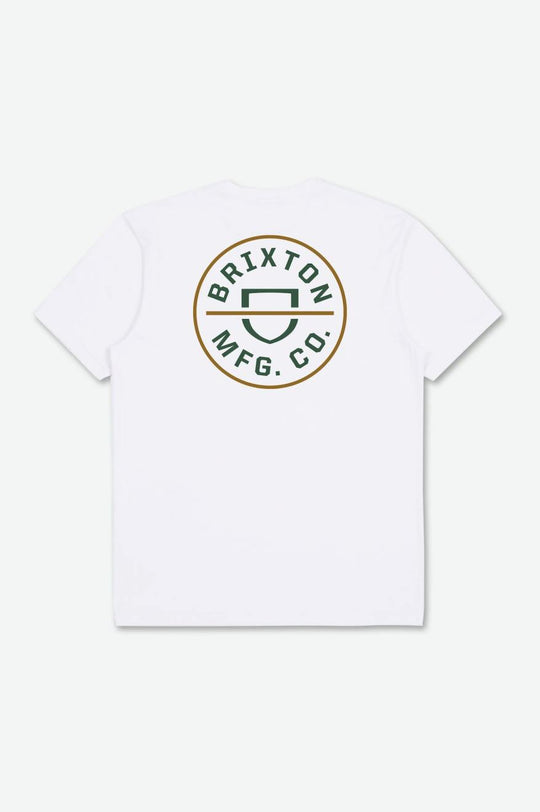 
       Brixton Crest II S/S Standard Tee - White/Pine Needle/Golden Brown
     