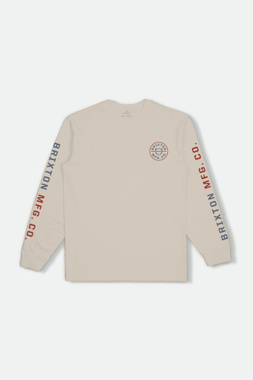 
       Brixton Crest L/S Tee  - Cream/Flint Blue/Barn Red
     