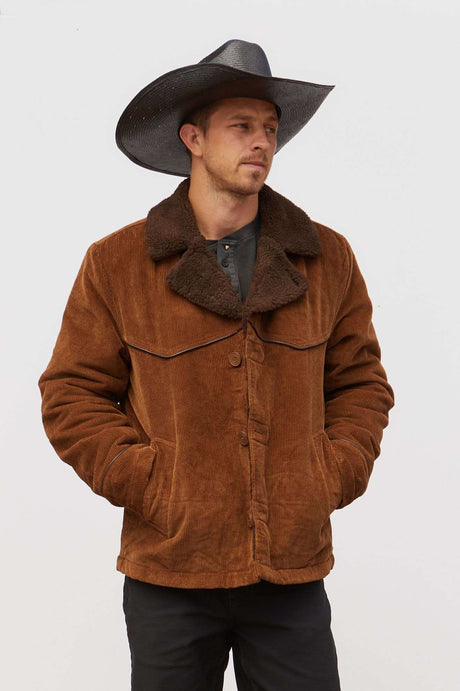 
       Men&#39;s Lifestyle 1 | Wallace Sherpa Lined Corduroy Jacket - Bison Cord
     