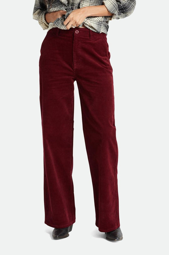 
       Brixton Victory Full Length Wide Leg Pant - Dark Burgundy
     