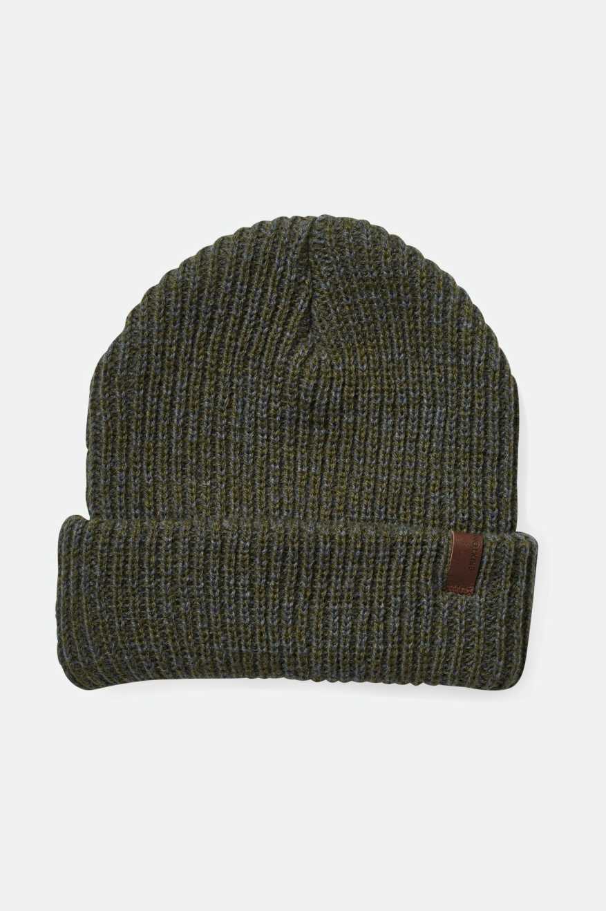 
       Brixton Unisex Marled Chunky Beanie - Military Olive/Charcoal | Main
     