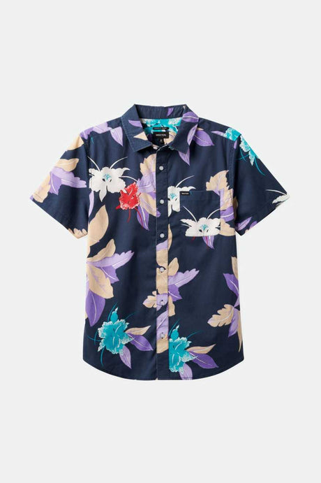 Charter Print S/S Shirt - Washed Navy Passion