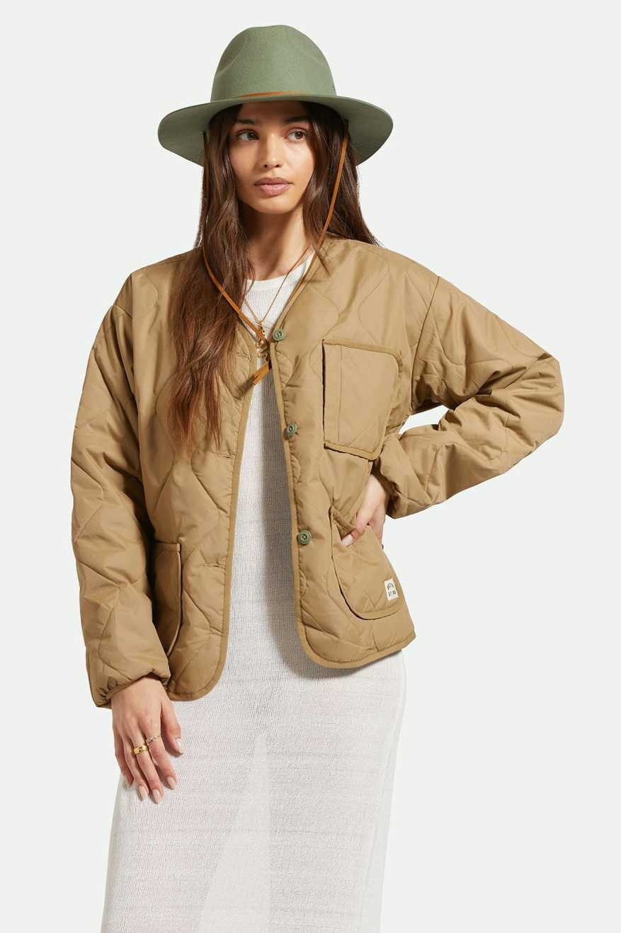 
       Women&#39;s Front Fit | Delilah Quilted Jacket - Khaki
     