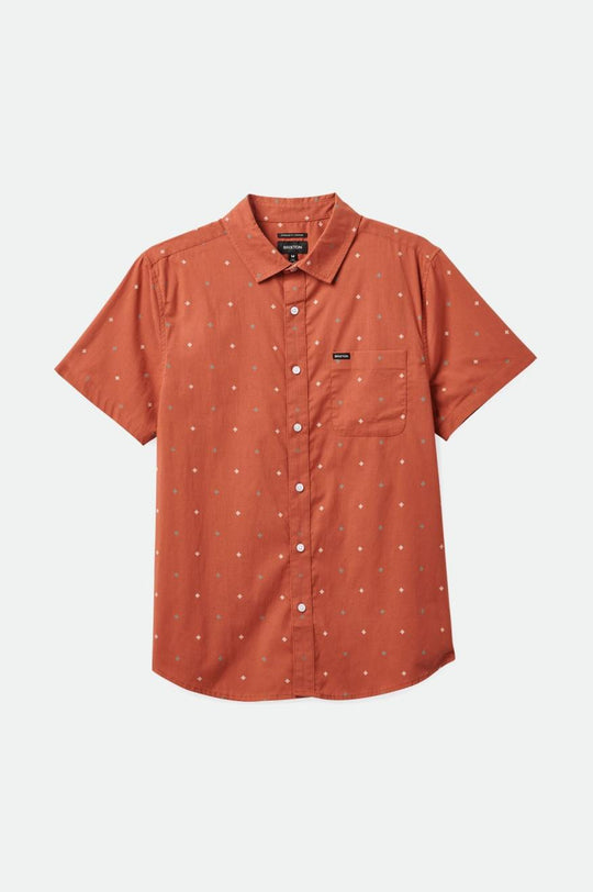 
       Brixton Charter Print S/S Woven Shirt - Terracotta Pyramid
     