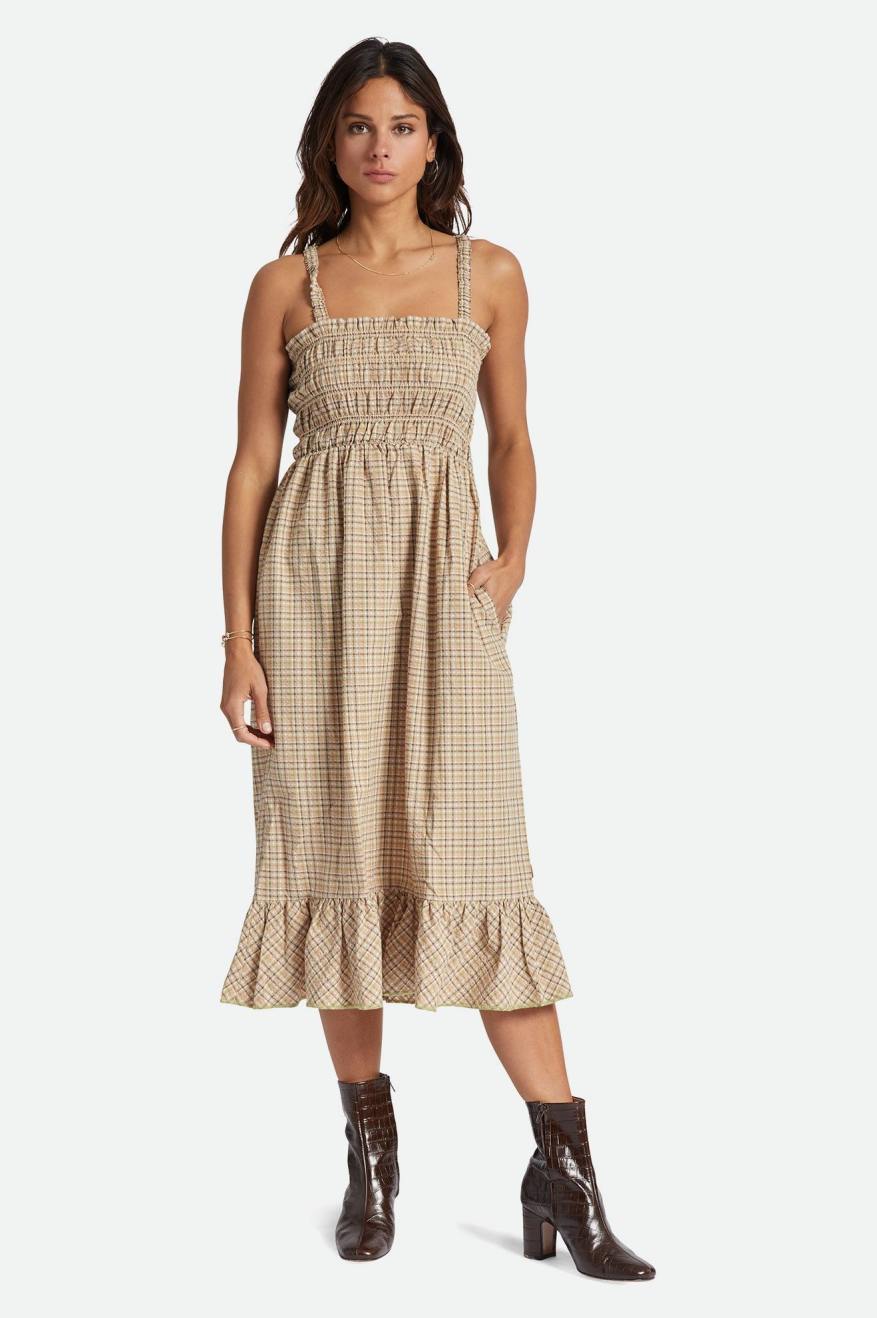 
       Brixton Malta Seersucker Midi Dress - Sand
     