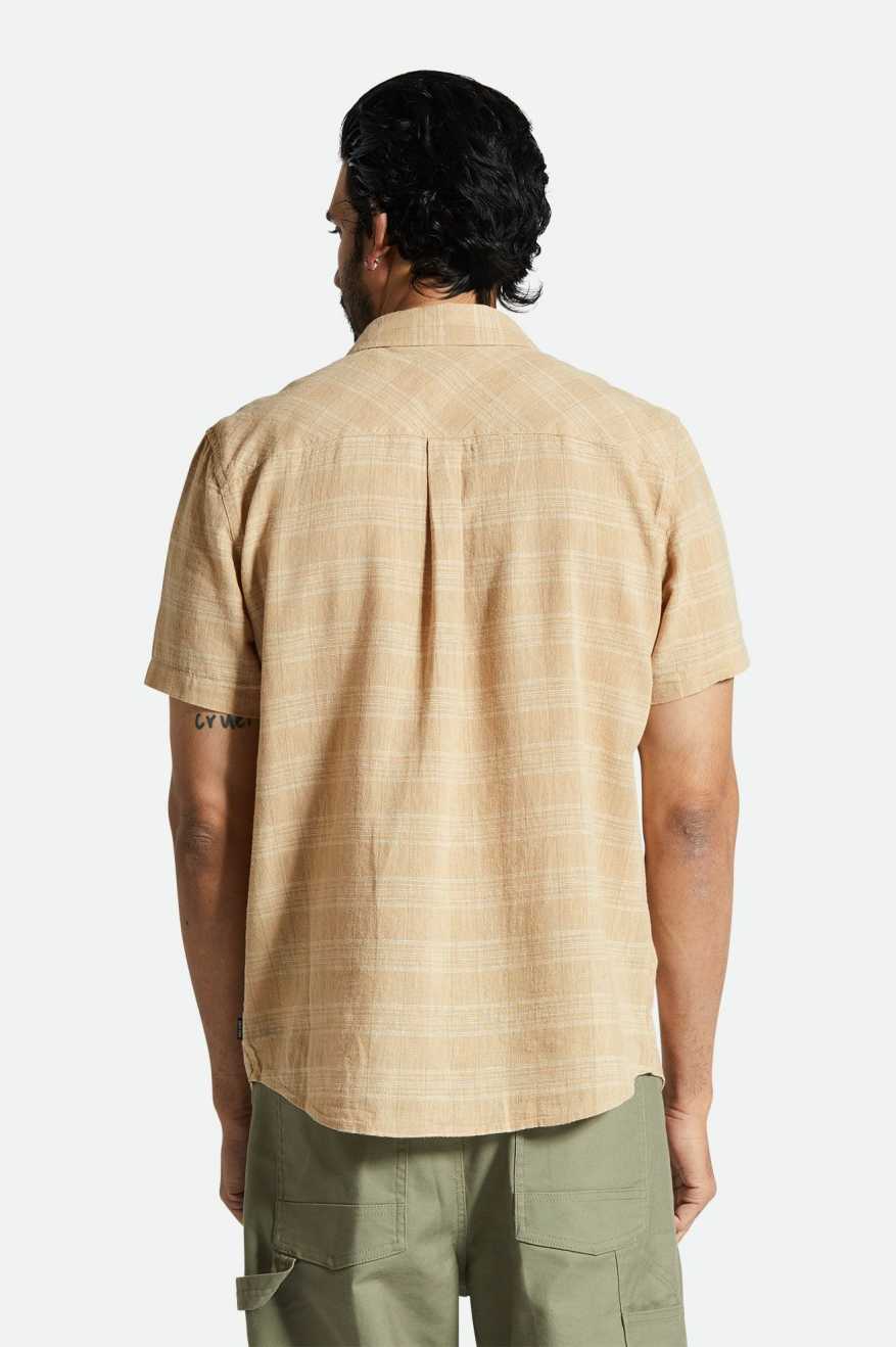 
       Brixton Memphis Linen Blend S/S Shirt - Sand/Off White
     