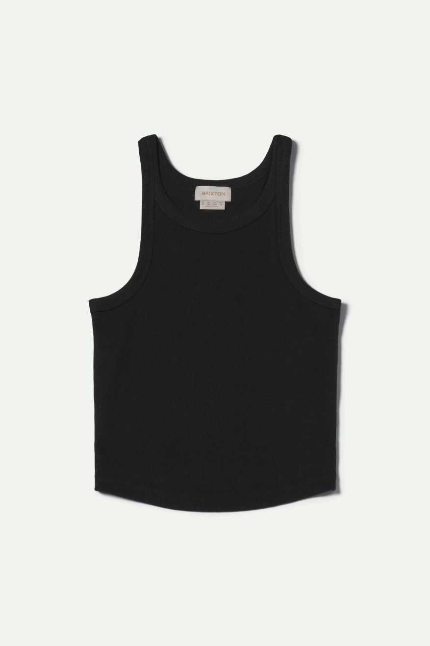 
       Brixton Organic Rib High Neck Tank Top - Black
     