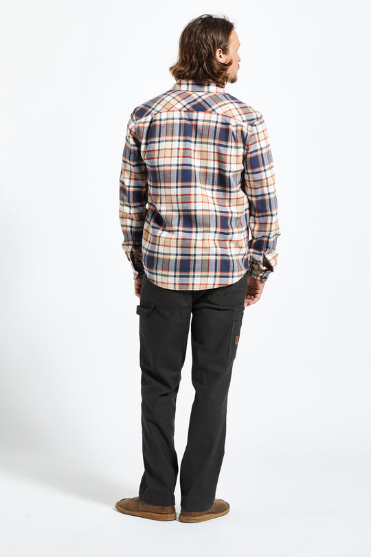 
       Brixton Bowery L/S Flannel - Washed Navy/Barn Red/Off White
     