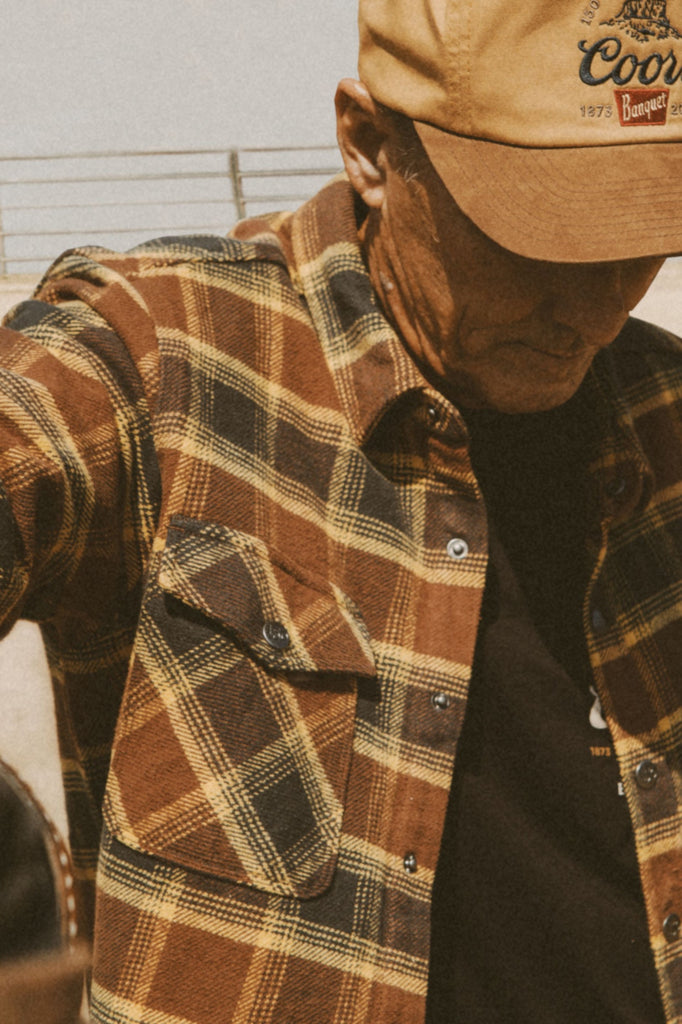 Brixton Coors 150 Western Heavyweight Bowery Flannel - Sepia/Sunset/Washed Black