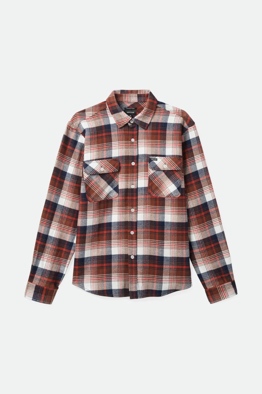 
       Brixton Bowery L/S Flannel - Washed Navy/Sepia/Off White
     