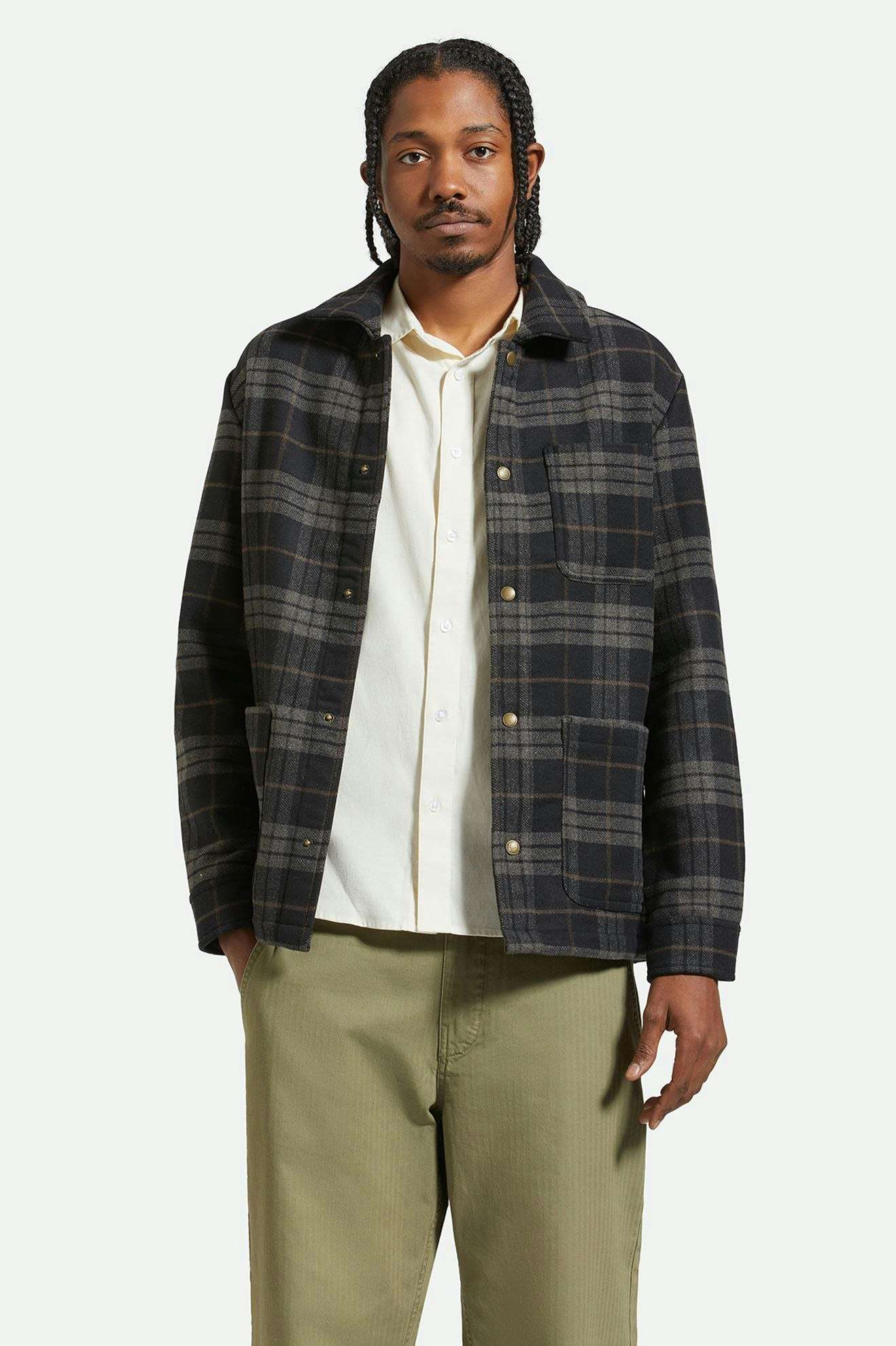 
       Men&#39;s Lifestyle 1 | Shop Menswear Chore Coat - Black/Charcoal Plaid
     