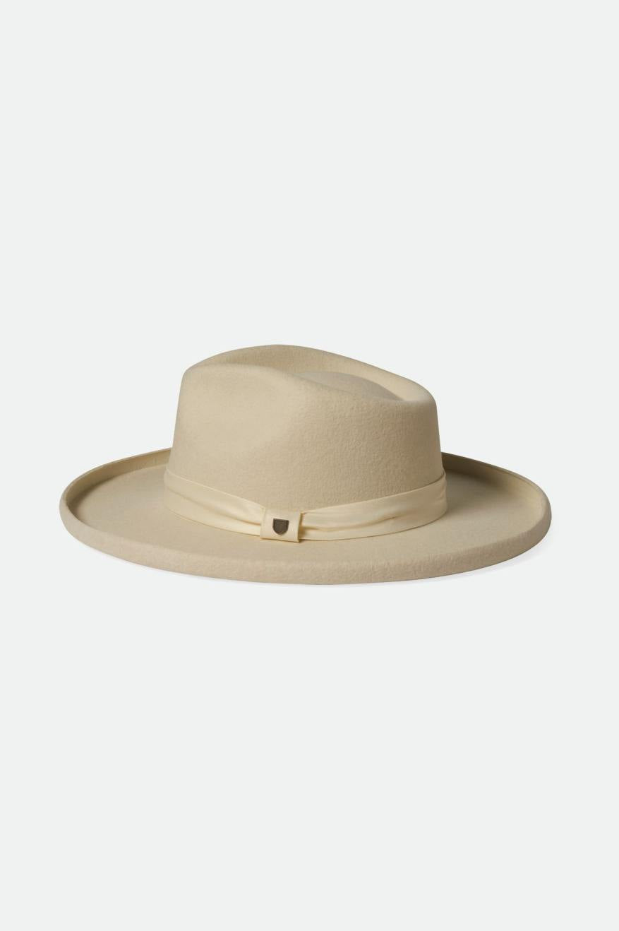 
       Brixton Victoria Felt Fedora - Off White/Off White Satin
     