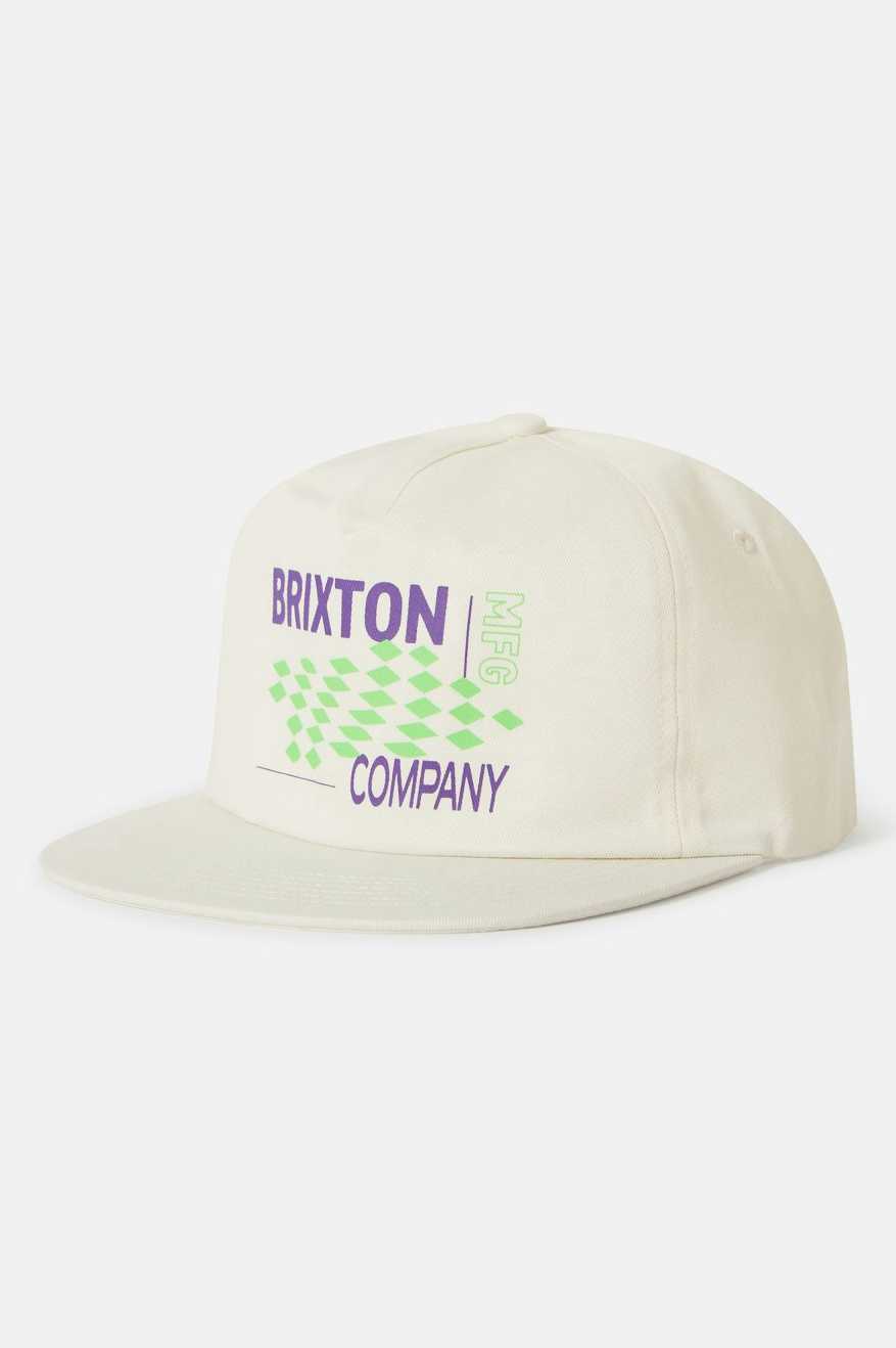 
       Brixton Neon Finish Line HP Snapback - White/Green/Purple
     