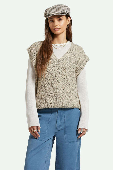 Women's Front Fit | Lafayette Oversized Sweater Vest - Marled Beige