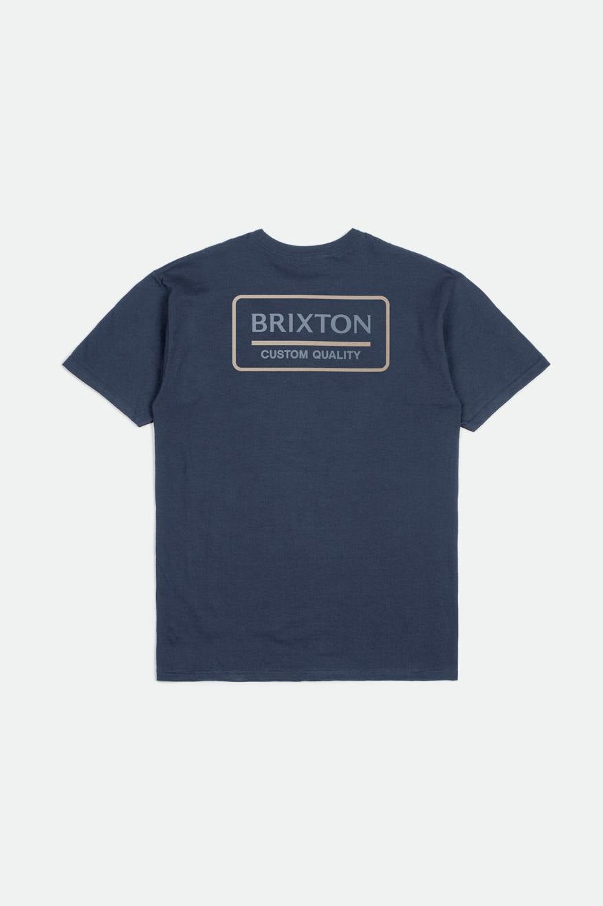 Palmer Proper S S Standard Tee Washed Navy Dusty Blue Smoke Grey