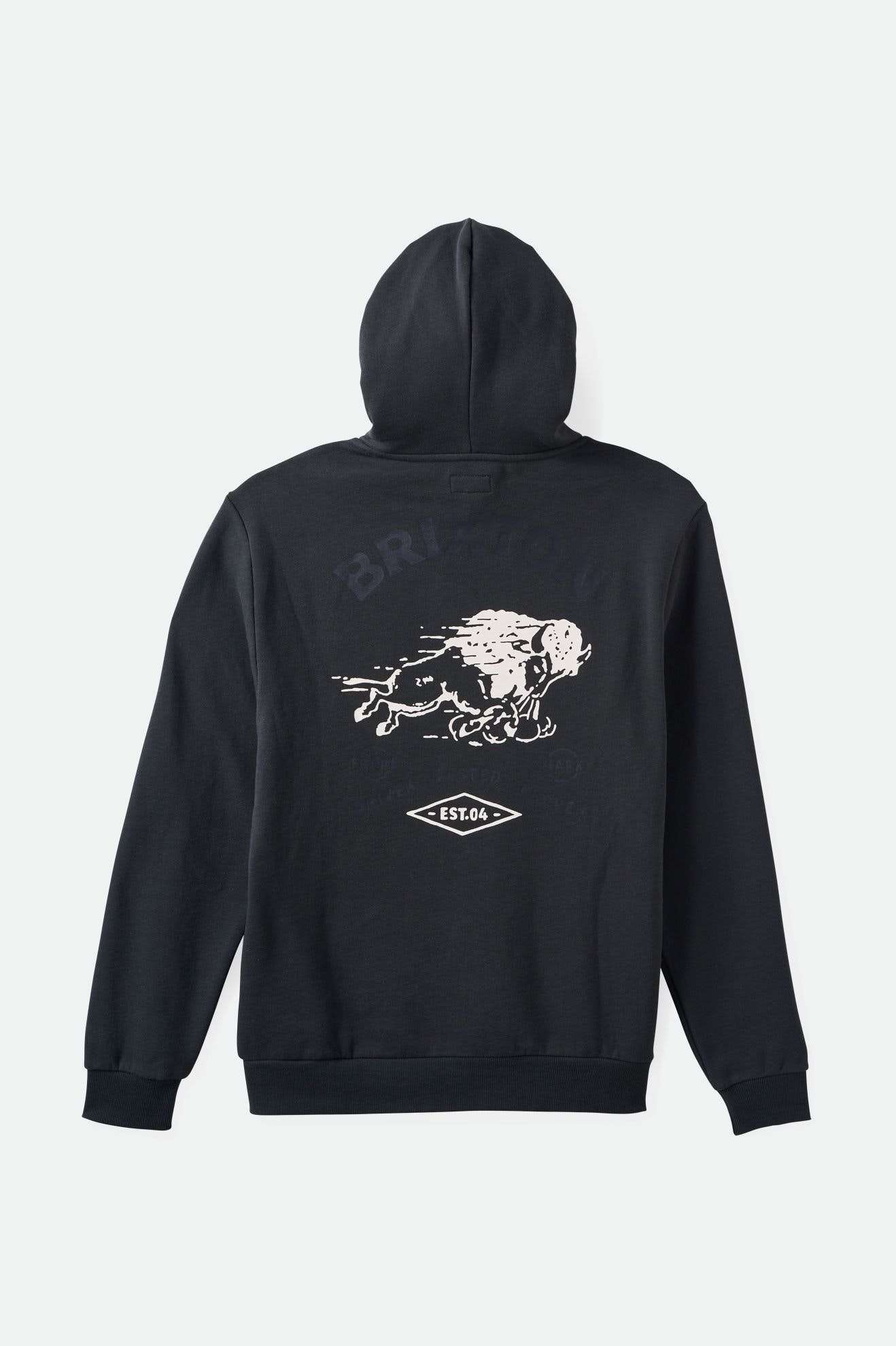 
       Back Laydown Image for Charging Buffalo Hoodie - Washed Black
     