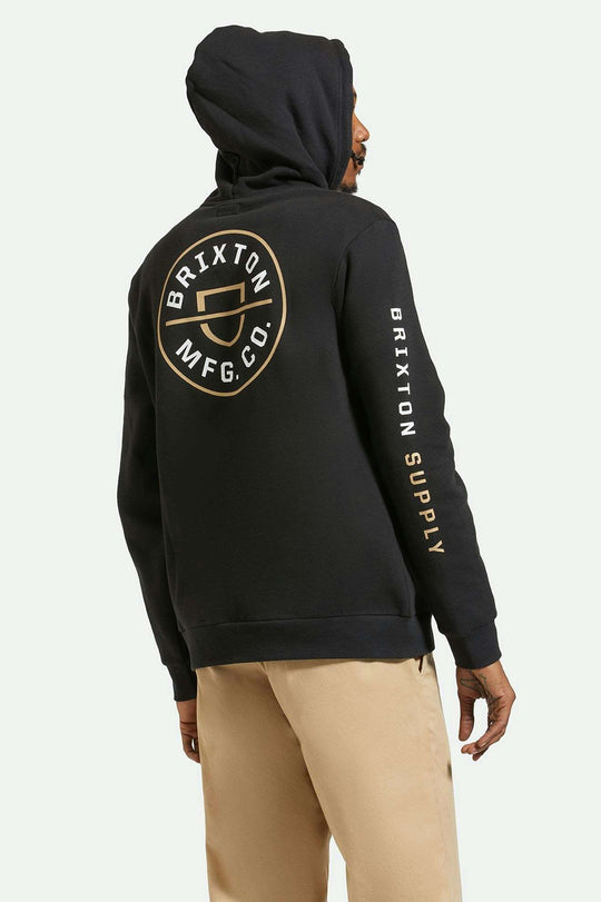 
       Back Fit Image | Crest Hoodie - Black/Sand/White
     