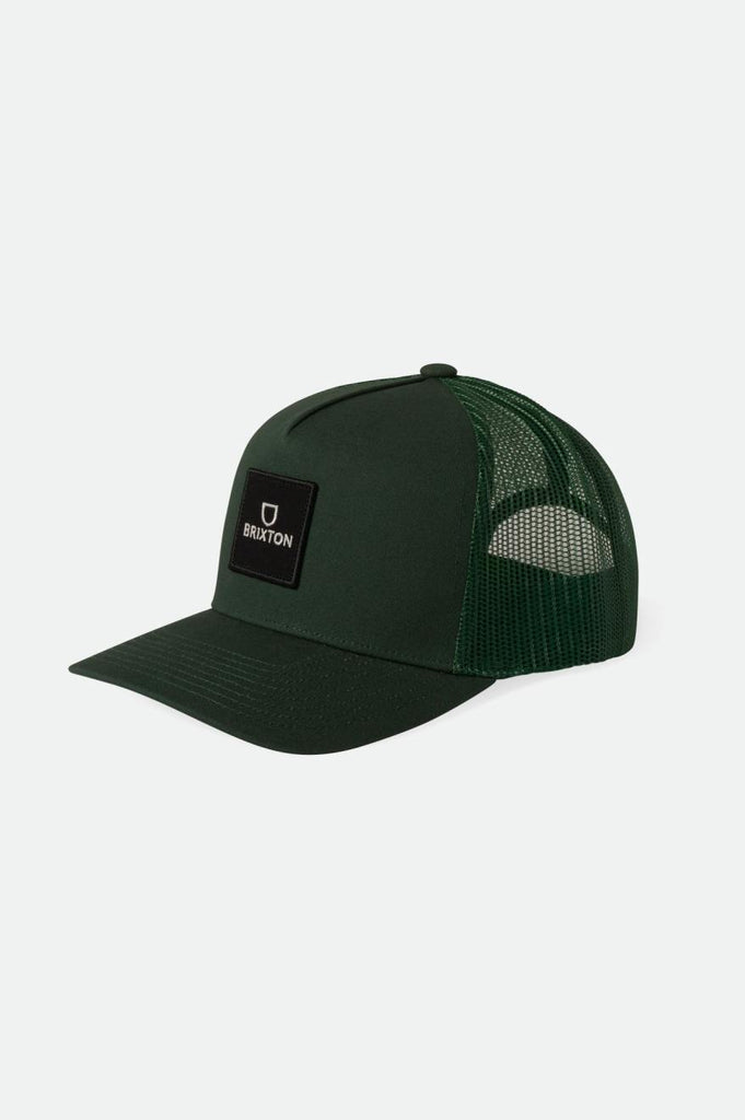 Brixton Alpha Block Netplus Trucker Hat - Trekking Green/Trekking Green