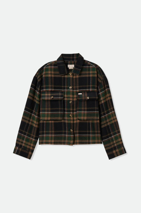 
       Brixton Bowery Women&#39;s L/S Flannel - Black/Pine Needle
     