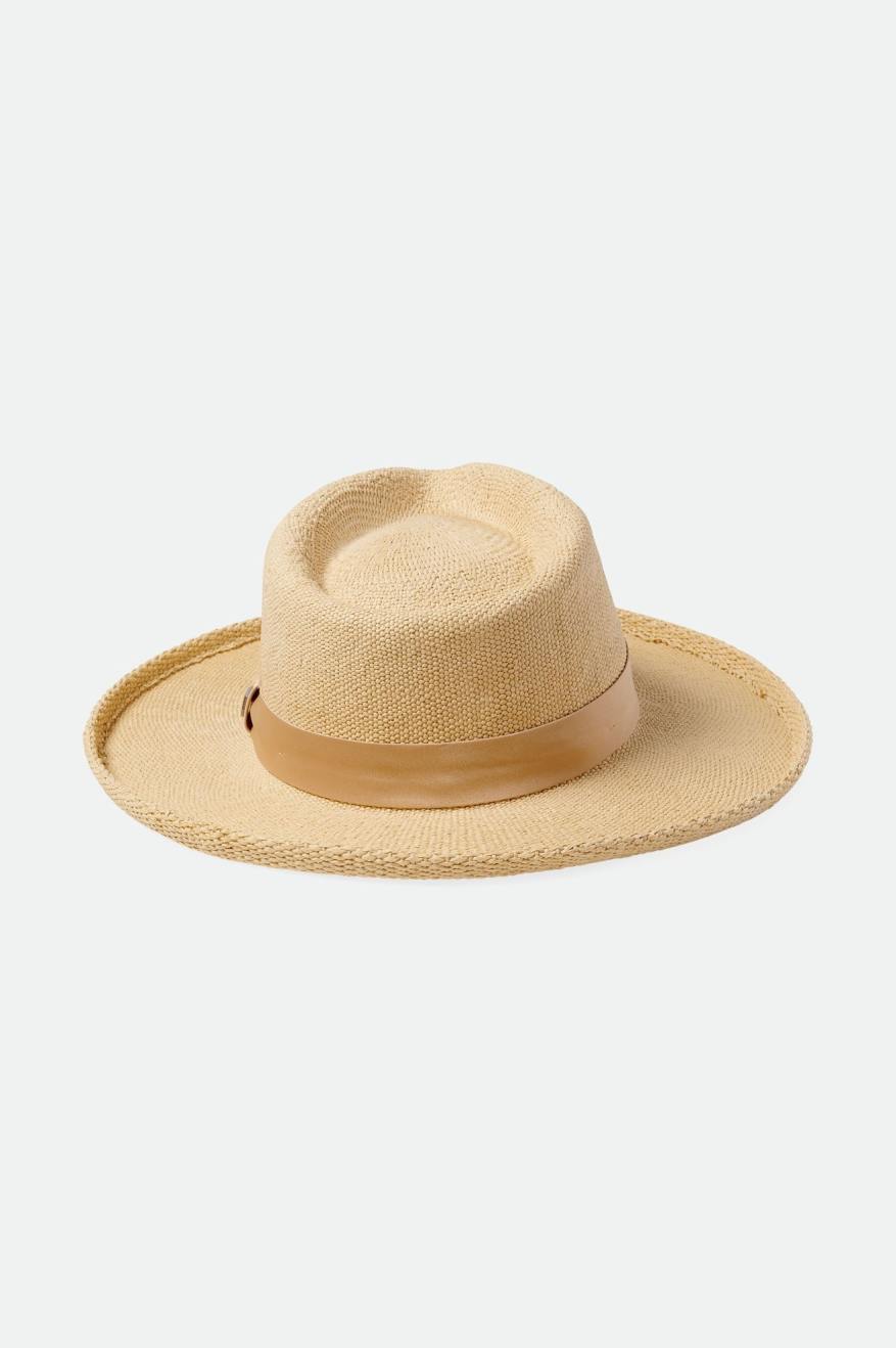 
       Brixton Victoria Straw Fedora - Natural/Oat Milk
     