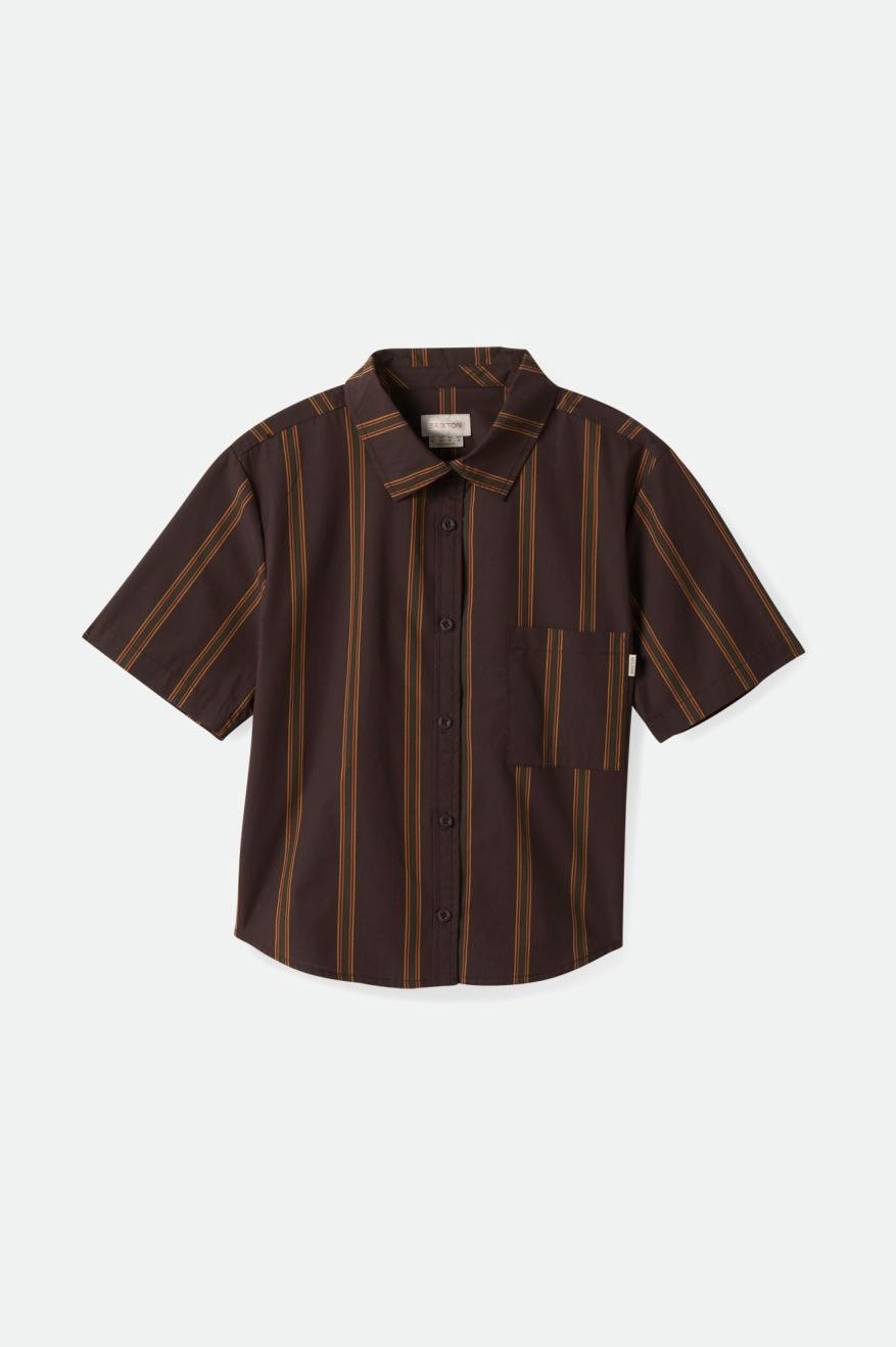 
       Brixton Sidney Boxy S/S Woven - Seal Brown
     