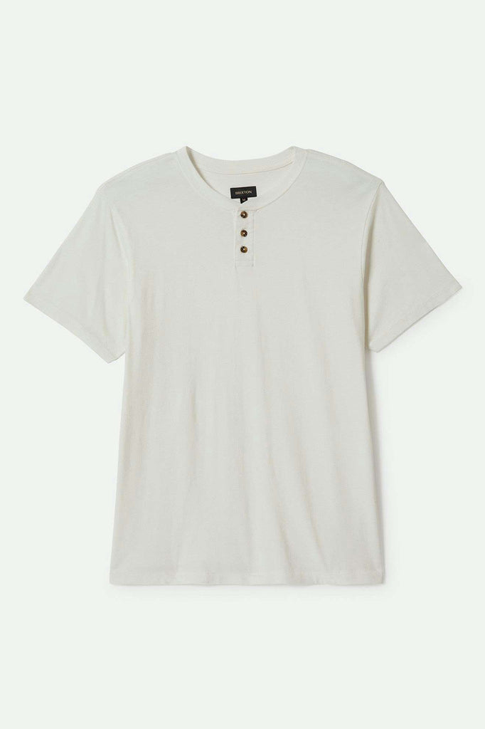 Brixton Men's Vintage Reserve S/S Henley - Off White Sol Wash | Main