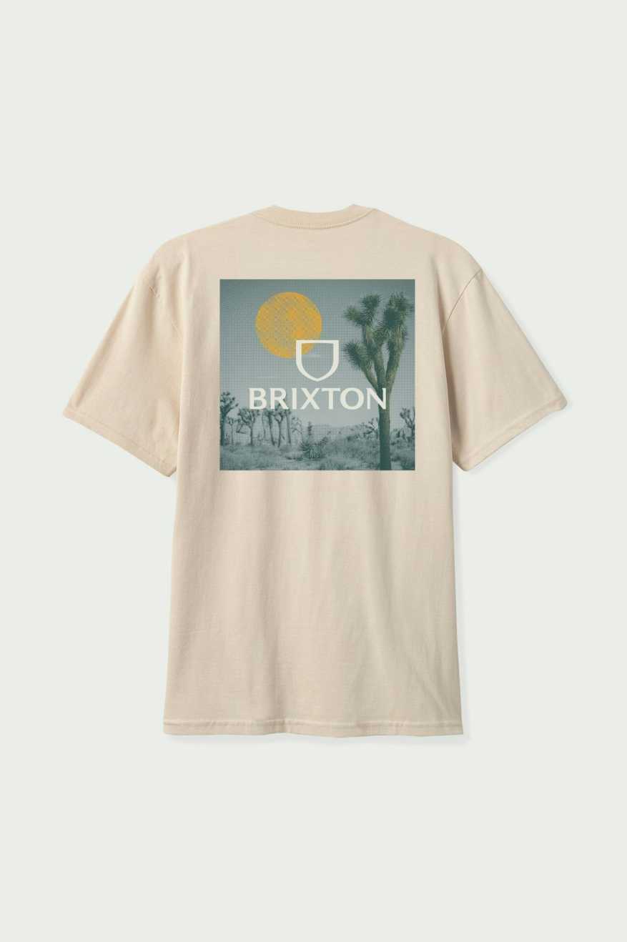 
       Brixton Alpha Square S/S Standard T-Shirt - Cream/Off White/Gold
     