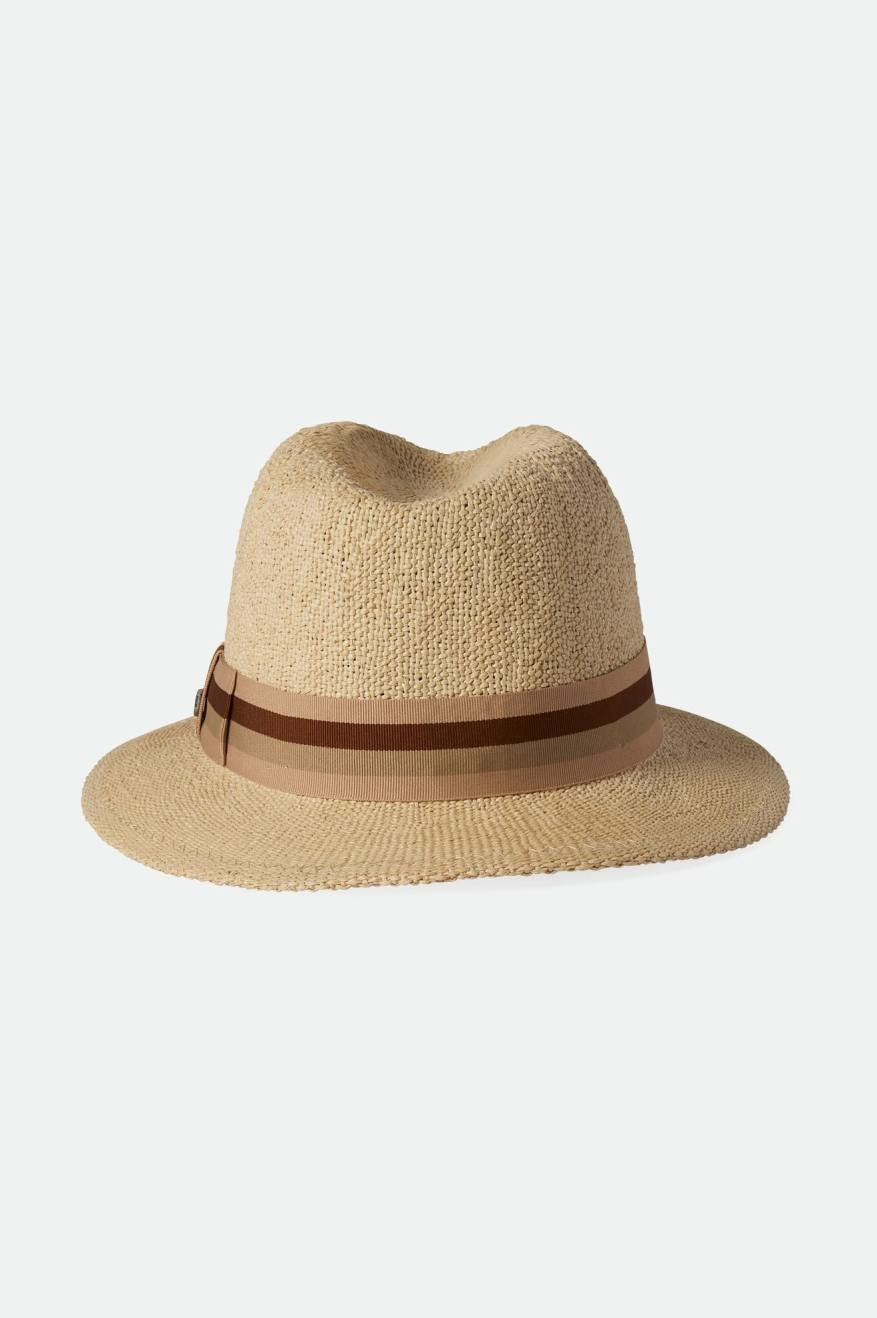 
       Brixton Roma Straw Fedora - Natural
     