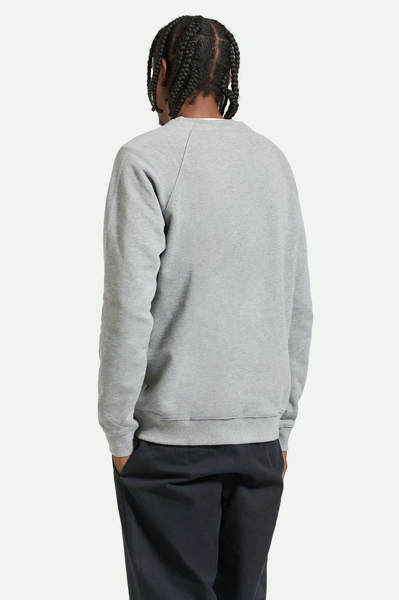 
       Back Fit Image | University Broken In Crew - Heather Grey/Pine Needle
     