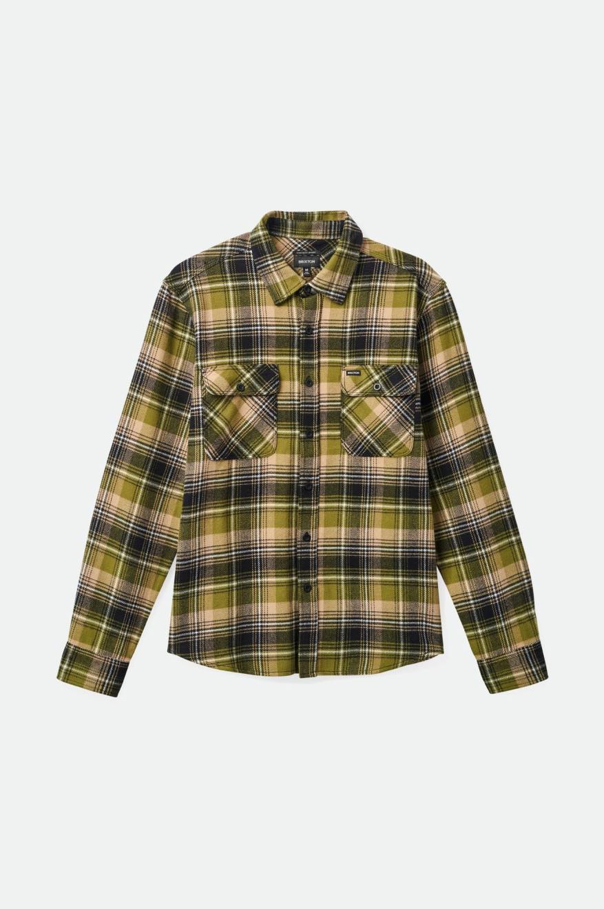 
       Brixton Bowery L/S Flannel - Green Kelp/Sand/Black
     