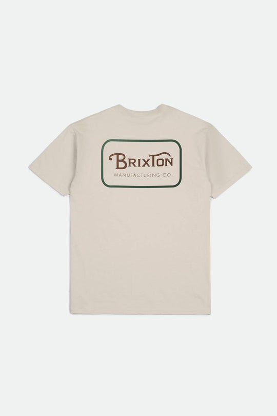 
       Brixton Grade S/S Standard Tee - Cream/Trekking Green/Sepia
     