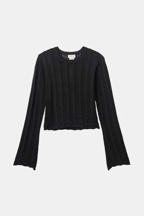 
       Brixton Women&#39;s Sheer L/S Knit Top - Black | Main
     