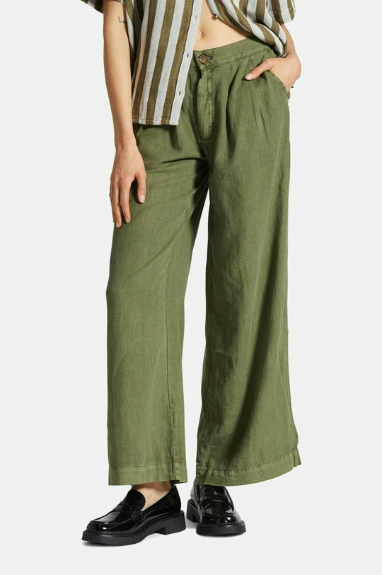 
       Brixton Vintage Linen Blend Wide Leg Pant - Sea Kelp
     