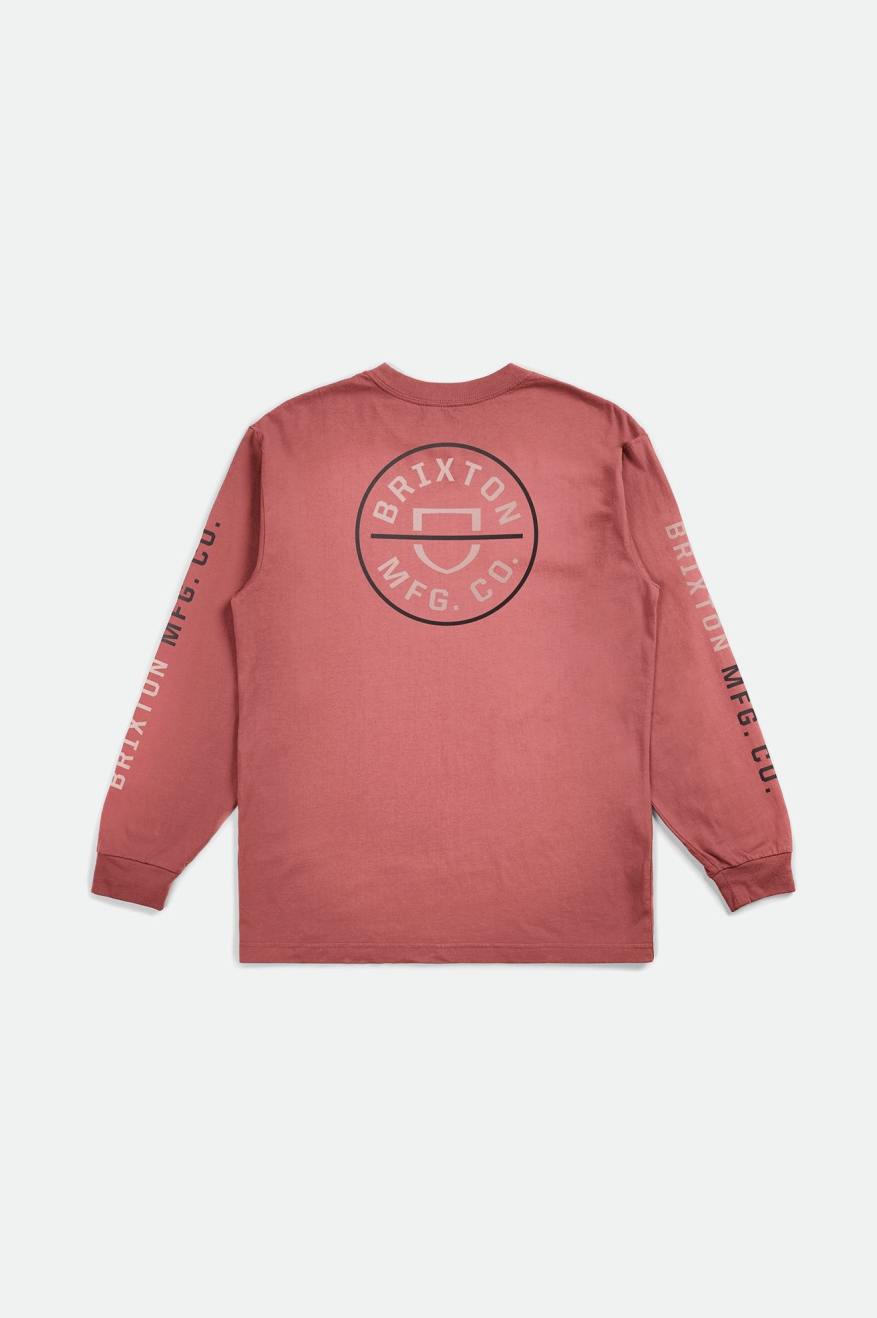 
       Brixton Crest L/S Tee - Dusty Cedar /Coral Pink/Black
     