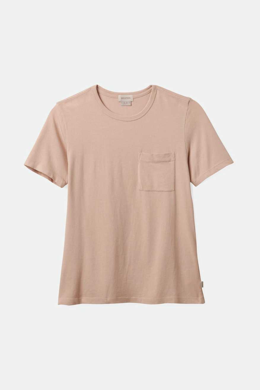 
       Brixton Women&#39;s Carefree Organic Garment Dye Perfect Pocket T-Shirt - Dusty Pink | Main
     