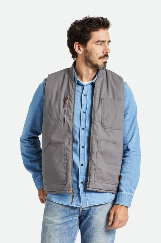 
       Brixton Abraham Builders Reversible Vest - Charcoal/Black
     