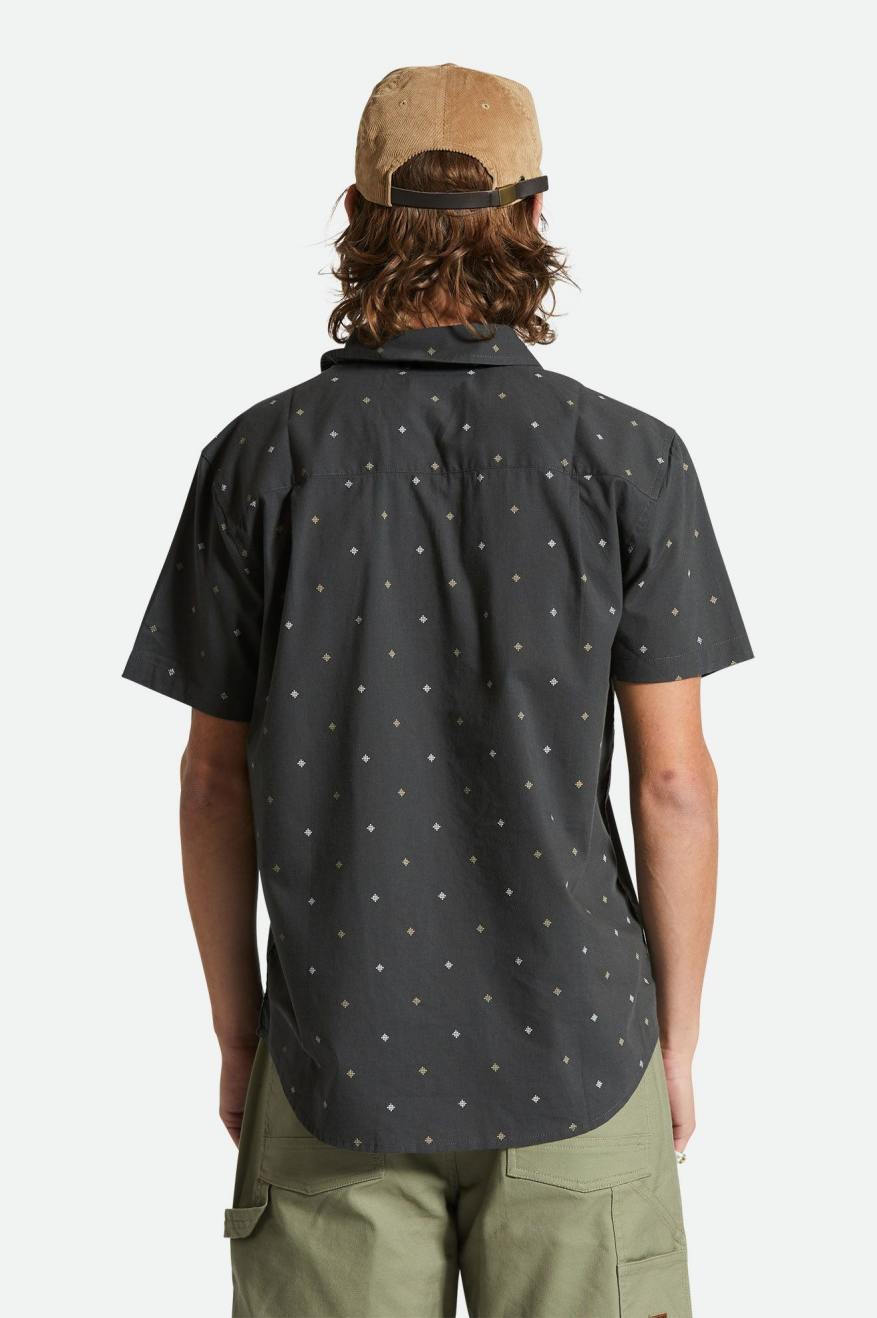 
       Brixton Charter Print S/S Shirt - Washed Black Pyramid
     