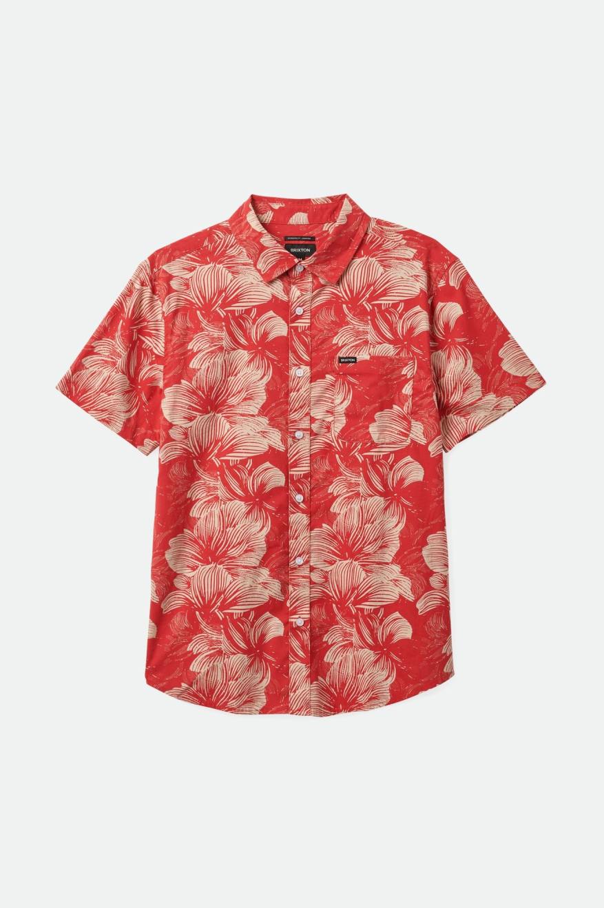 
       Brixton Charter Print S/S Woven Shirt - Casa Red/Oatmilk Floral
     