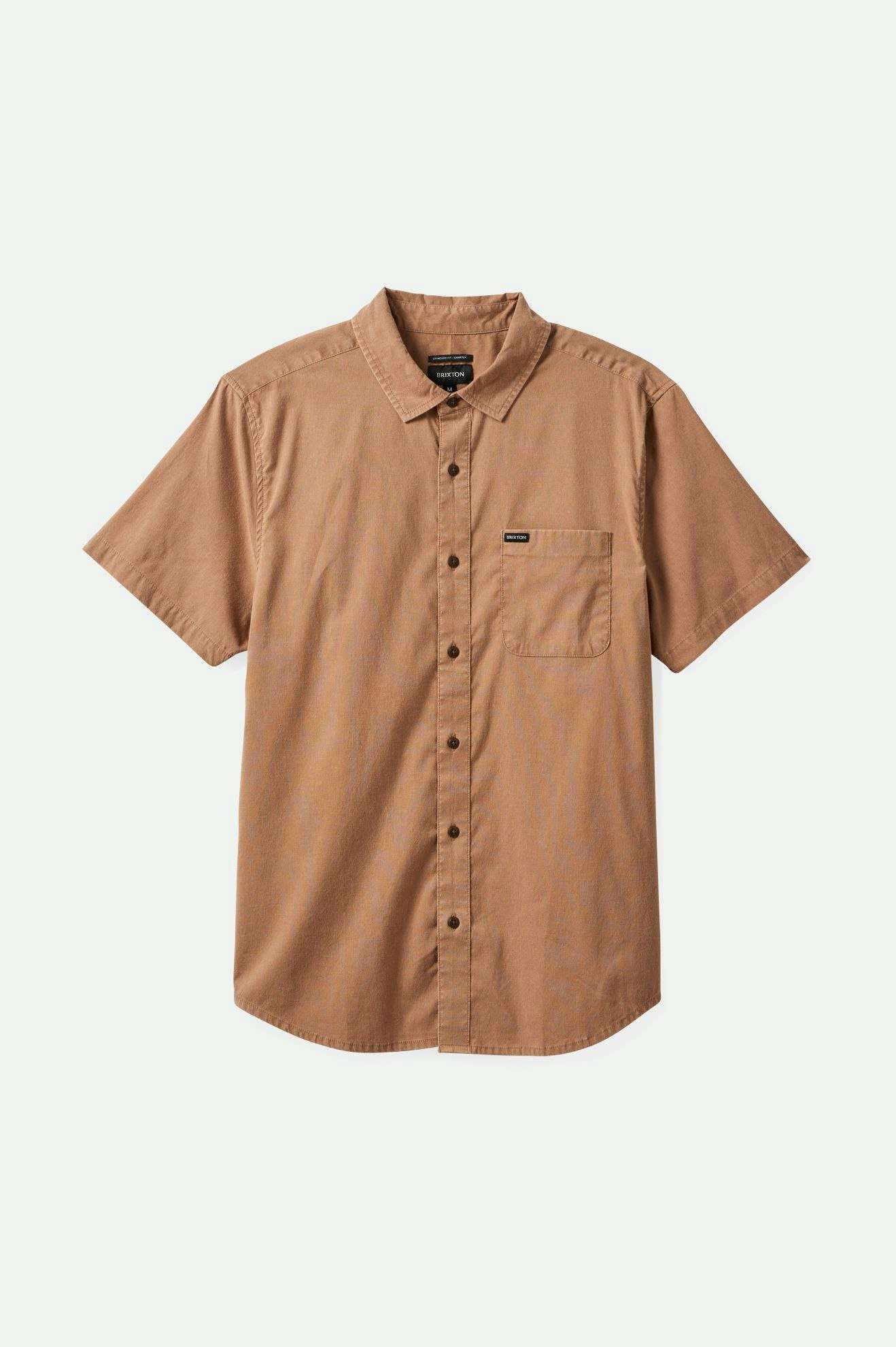 
       Brixton Men&#39;s Charter Sol Wash S/S Woven Shirt - Burro Brown Sol Wash | Main
     