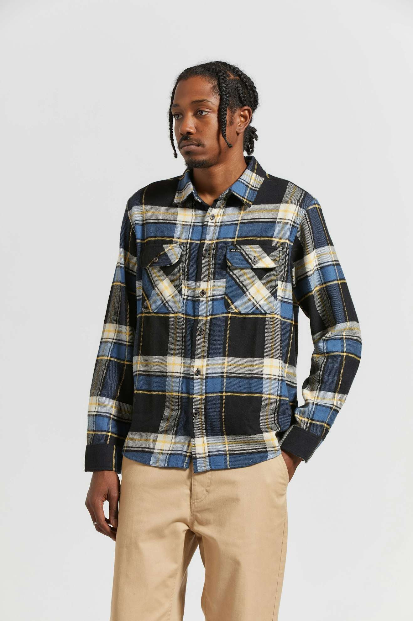 
       Men&#39;s Fit, front | Bowery L/S Flannel - Joe Blue Plaid
     