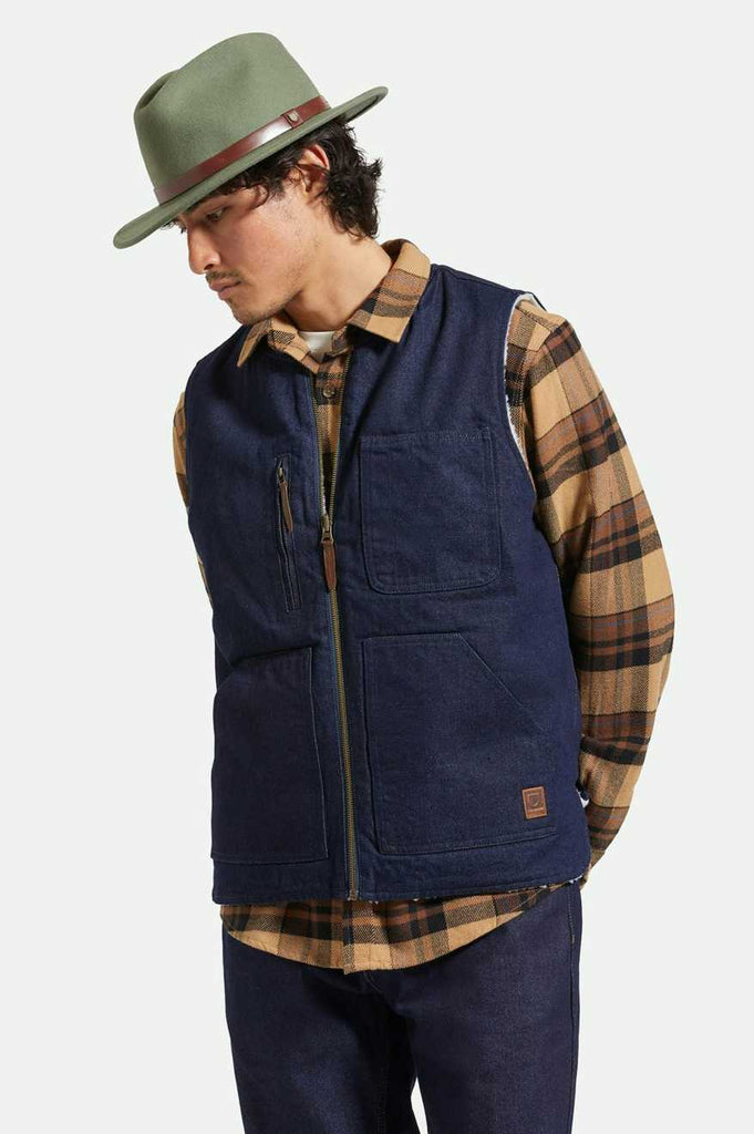 Brixton Unisex Messer Fedora - Light Moss | Men's Side Fit